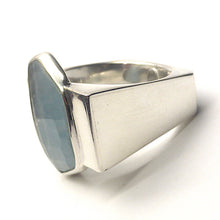 Load image into Gallery viewer, Aquamarine Ring, Postmodern Unisex Design, 925 Silver f1