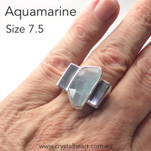 Load image into Gallery viewer, Aquamarine Ring, Postmodern Unisex Design, 925 Silver f1