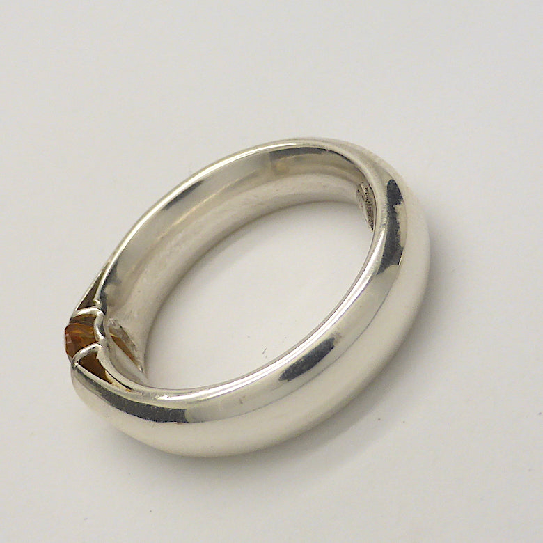 Citrine Ring Faceted Oblong | 925 Sterling Silver | US Size 7.5,8.5,9 | Quality Italian Unisex Design | Abundance | Positivity | Aries Gemini Leo Libra | Genuine Gems from Crystal Heart Melbourne Australia  since 1986