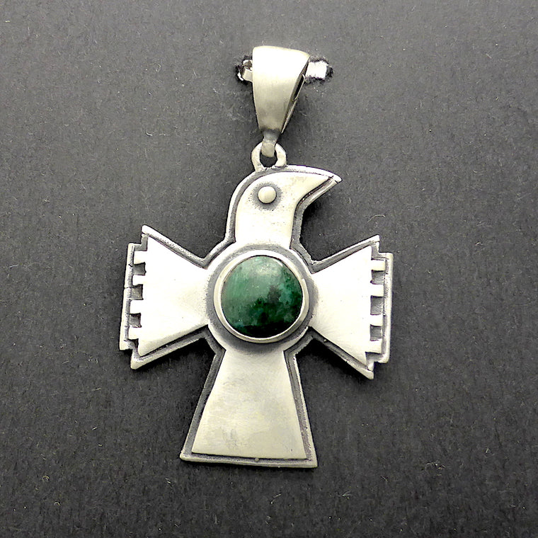 Thunderbird Pendant with Chrysocolla, 925 Silver kt