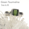 Green Tourmaline Ring | Green Faceted Square | 925 Sterling | US Size 6.25 | AUS Size M  | Energise Heaart and Create | Leo Scorpio Sagittarius Star stone | Genuine Gems from Crystal Heart Australia since 1986