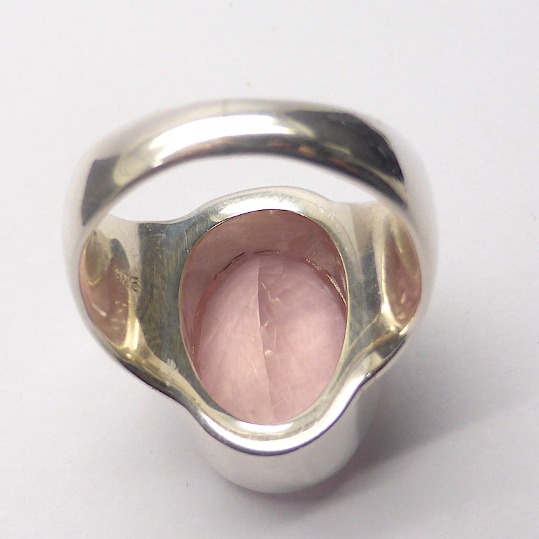 Rose Quartz Gemstone Ring | Faceted Oval | Madagascar | Deep Delicate Gemmy Pink | Wide Band | 925 Sterling Silver | US Size 7 | AUS Size N 1/2 | Star Stone Taurus Libra  | Genuine Gemstones from Crystal Heart Melbourne since 1986 