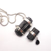 Tourmaline Necklace with Black Raw Crystals, 925 Silver kt