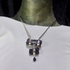 Tourmaline Necklace with Black Raw Crystals, 925 Silver kt