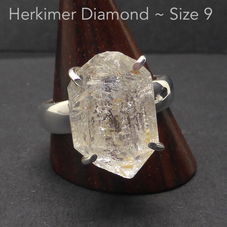 Herkimer Diamond (Tibetan) Ring, 925 Silver gj4