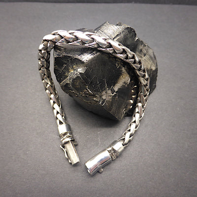 Bracelet 925 Sterling Silver Snake Chain | Oval Cross Section | Strong Push Pull Clasp | Masculine style with a touch of class | Crystal Heart Melbourne Australia since 1986