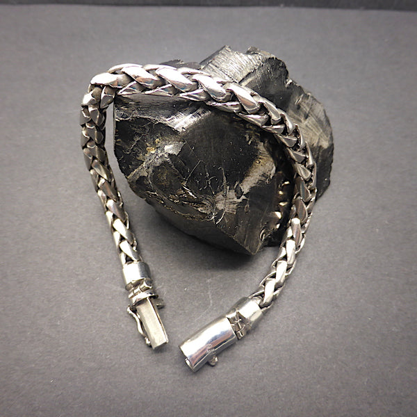 Snake Bracelet Plaited solid 925 Sterling Silver jc2 Crystal Heart
