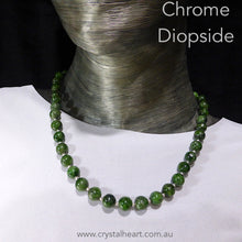 Load image into Gallery viewer, Necklace Chrome Diopside Beads | 925 Sterling Silver | Bright Jade Green Translucent Gemstone | High Vibration Powerful Heart Healing &amp; Transformation  | Genuine Gems from Crystal Heart Melbourne Australia since 1986