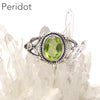 Peridot Ring | Dainty Celtic Design | 925 Silver | Rope work Triquetra Flower | US size 5,6,7,8,9,10 | Leo Virgo | Crystal Heart Melbourne Australia est 986