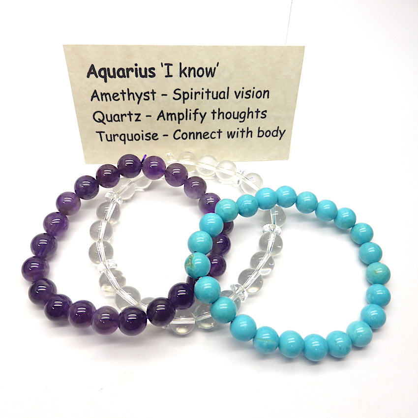 Crystal Jewelry For Aquarius Zodiac! | Healing gemstone bracelets, Zodiac  stones, Crystals and gemstones