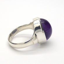 Load image into Gallery viewer, Amethyst Ring Round Cabochon | 925 Sterling Silver | US Size 7.25 | Meditation | Balance | Purifying | Aquarius Pisces | Crystal Heart Melbourne Australia since 1986