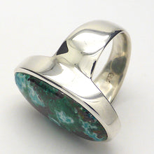 Load image into Gallery viewer, Australian Chrysocolla Ring | Oval Cabochon | 925 Sterling Silver | Simple style, Superior Silver work | Size 7.5 | Size O | Gaia Healing | Genuine Gems from Crystal Heart Melbourne Australia since 1986