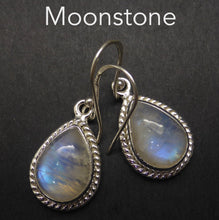Load image into Gallery viewer, Amethyst Earring | Cabochon Teardrops | Raonbow Moonstone | Labradorite | Larimar | Rose Quartz | Black Onyx | Good Colour | 925 Sterling Silver | Rope work detail | Genuine Gems from Crystal Heart Melbourne Australia since 1986