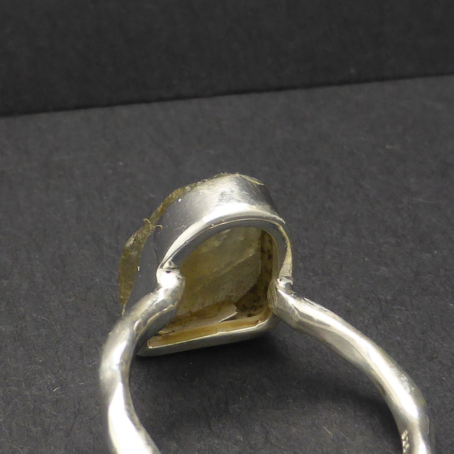 Labradorite Ring | Raw Uncut Natural Nugget |B lue Flashes | Authentic Organic Look | 925 Sterling Silver | Simple Setting Organic Band Open Back | US Size 5 6 7 8 9 | Genuine Gems from  Crystal Heart Melbourne Australia since 1986