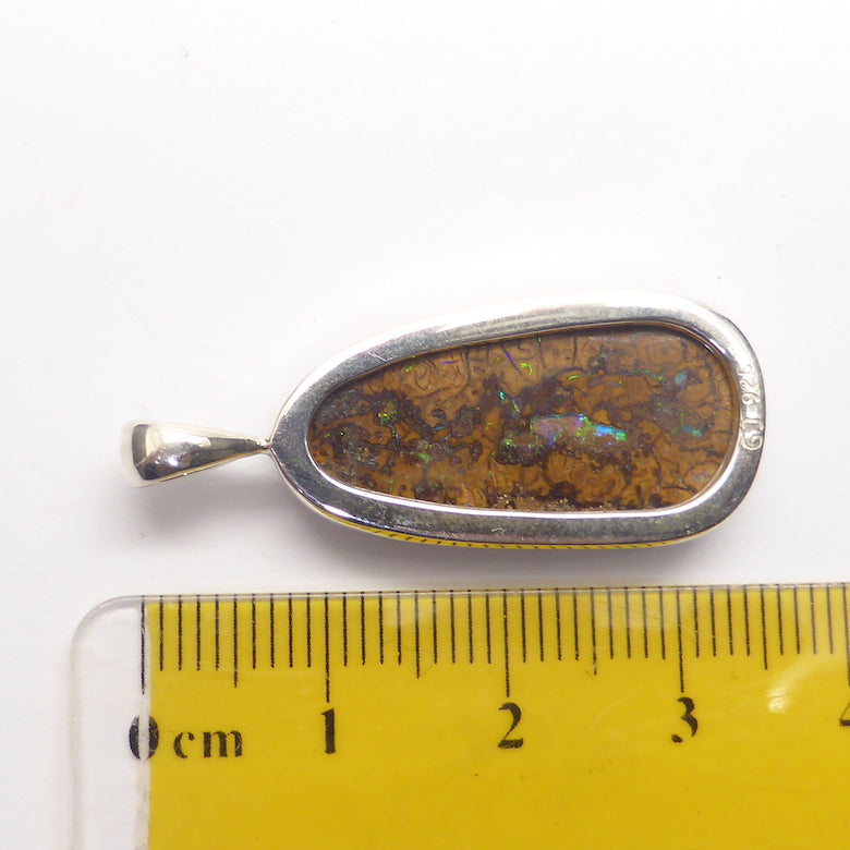 Boulder Opal Pendant | 925 Silver | Australian | Genuine Gems from Crystal Heart Melbourne since 1986
