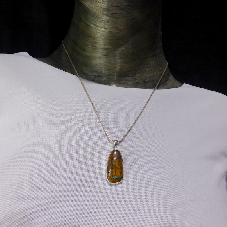 Boulder Opal Pendant | 925 Silver | Australian | Genuine Gems from Crystal Heart Melbourne since 1986