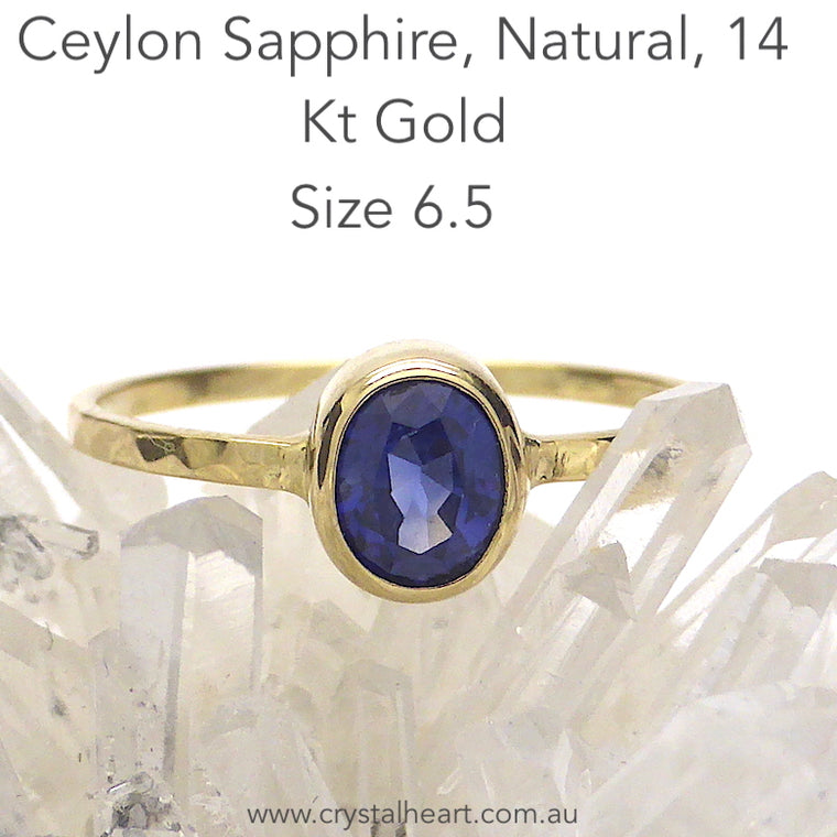 Sapphire Ring, Natural Blue Oval, 14kt Gold, pb