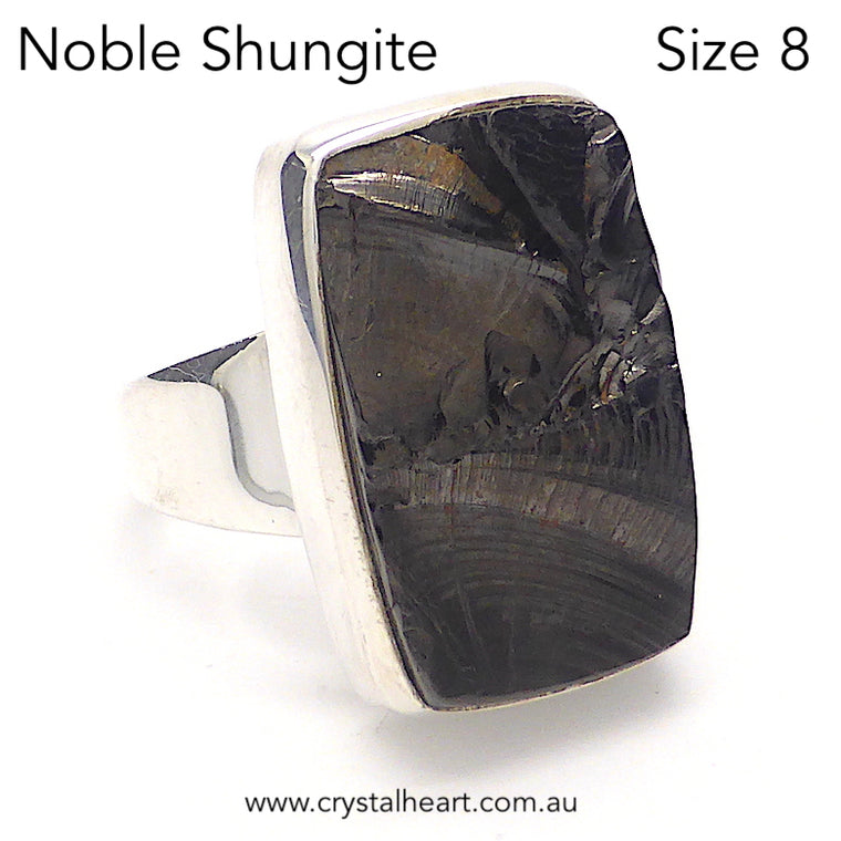 Noble Shungite Ring, Size 8, 925 Silver, g2