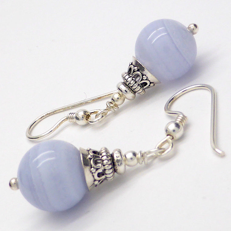 Blue Lace Earrings, 925 Silver, nx2