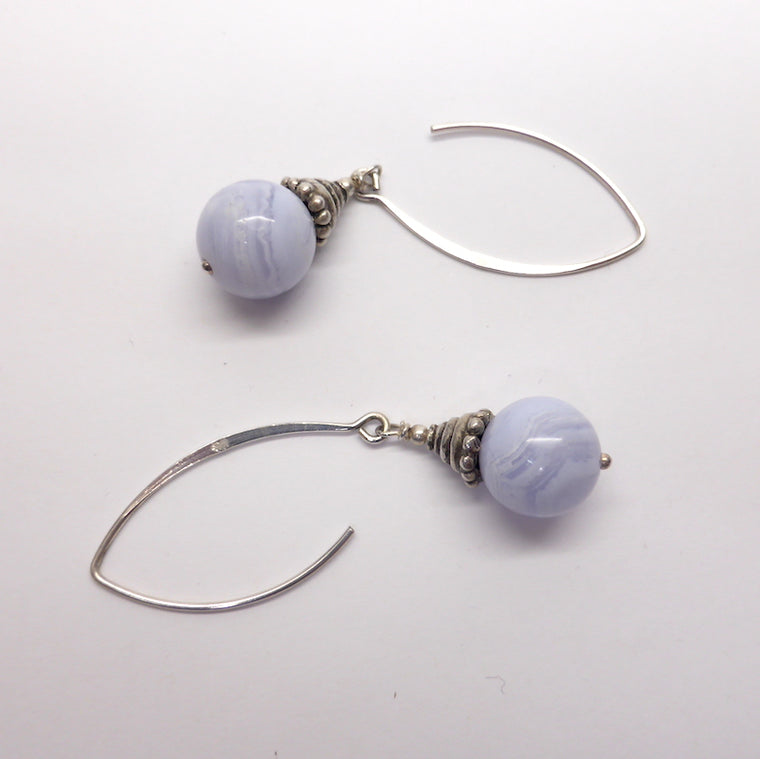 Blue Lace Earrings, 925 Silver, nx3