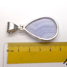 Load image into Gallery viewer, Blue Lace Agate Pendant | Teardrop Cabochon | 925 Sterling Silver | Besel Set | Hinged Bale | Delicate Sky blue | Throat Chakra | Unblock communication &amp; all forms of expression  | Genuine Gems from Crystal Heart Melbourne Australia since 1986
