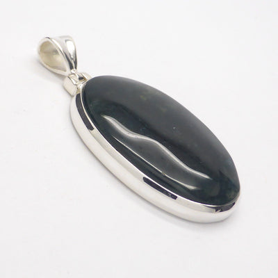 Moss Agate l Pendant | 925 Sterling Silver | Quality Setting | Verdant organic looking inclusions of vivid green Chlorite in Clear Quartz | Balance the Branches in your Path | Clear Lungs | Strengthen Nervous system | Genuine gems from Crystal Heart Melbourne Australia since 1986