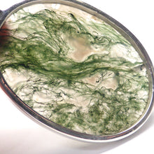 Load image into Gallery viewer, Moss Agate l Pendant | 925 Sterling Silver | Quality Setting | Verdant organic looking inclusions of vivid green Chlorite in Clear Quartz | Balance the Branches in your Path | Clear Lungs | Strengthen Nervous system | Genuine gems from Crystal Heart Melbourne Australia since 1986