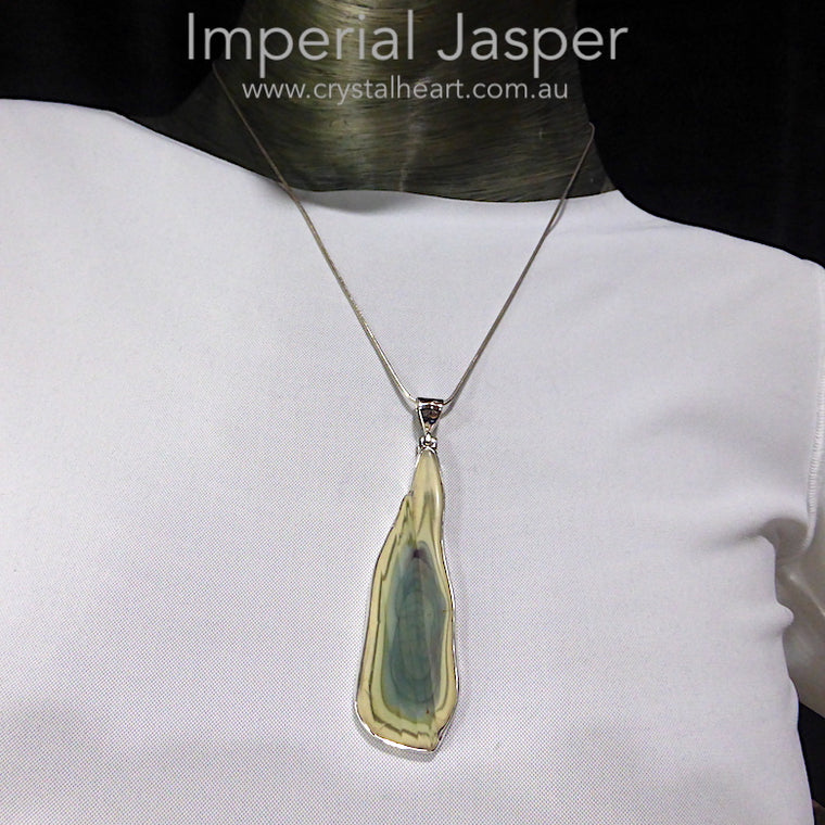 Imperial Jasper Pendant, 925 Silver, g6