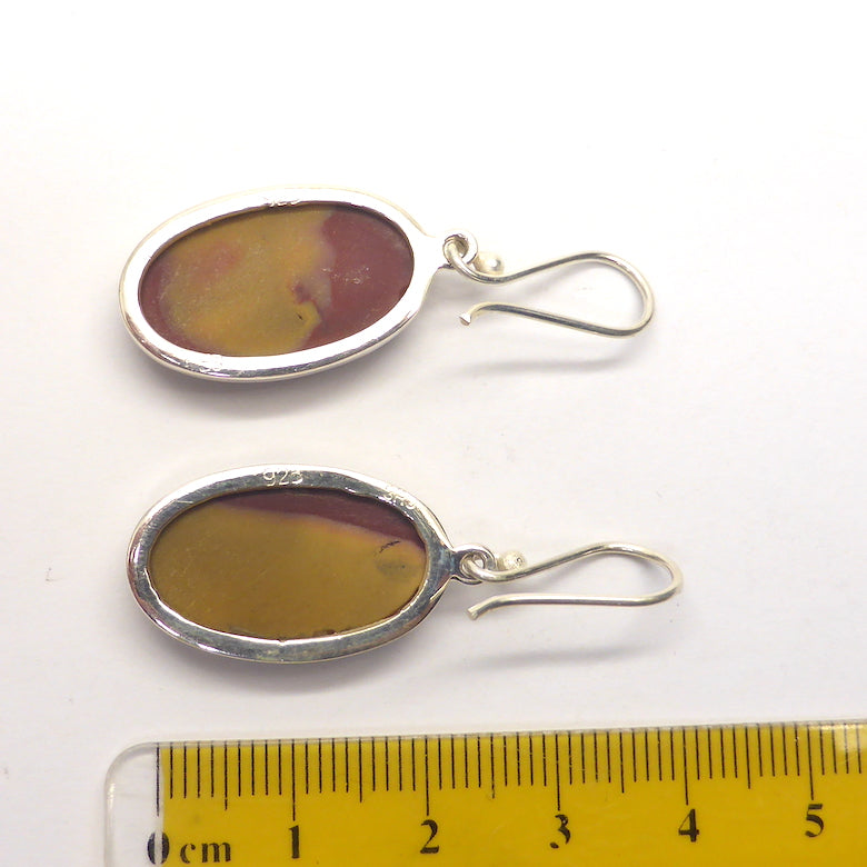 Oval Mookaite Earrings | 925 Sterling Silver | Perfect colour, Rich Ochre and Wine or Maroon | Quality Bezel Setting | Dreamtime | Ancestral Spirits | Genuine Gems from Crystal Heart Melbourne Australia since 1986