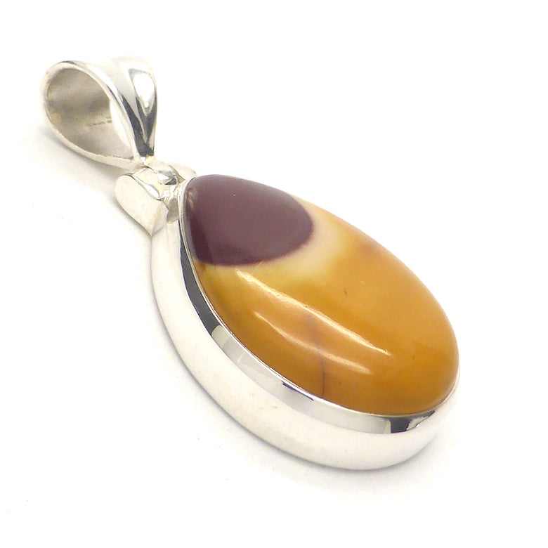 Australian Mookaite Pendant  | 925 Sterling Silver | Teardrop Cabochon | Rich Ochre and Wine or Maroon | Quality Bezel Setting | Dreamtime | Ancestral Spirits | Genuine Gems from Crystal Heart Melbourne Australia since 1986