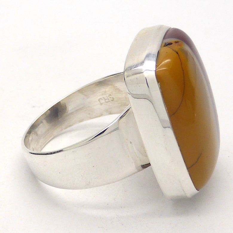 Mookaite Ring, Oblong Cabochon, 925 Silver, g3