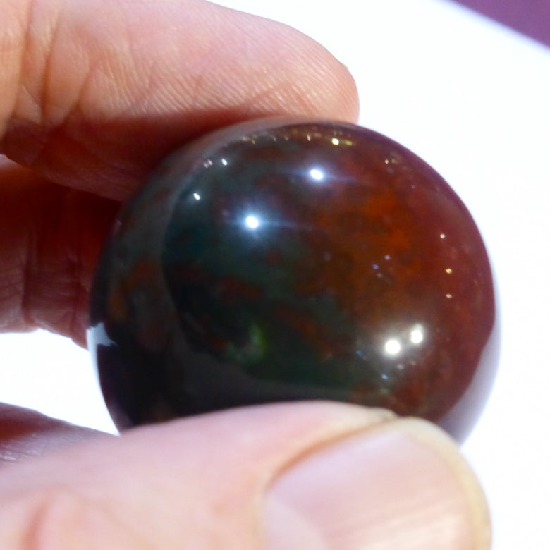 Bloodstone Sphere Gemstone  | Ornament | Spiritual Rebirth | Crystal Heart Melbourne Australia since 1986