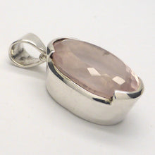 Load image into Gallery viewer, Rose Quartz Pendant | Faceted Oval | A little pale but flawless | 925 Sterling Silver | Quality Setting | Taurus Libra | Genuine Gems from Crystal Heart Melbourne Australia since1986