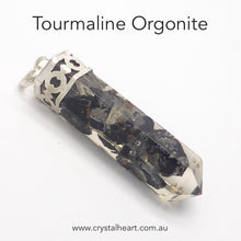 Load image into Gallery viewer, Orgone or Orgonite Pencil Pendant | Contains genuine Black Tourmaline Chips | Energise and unblock | Empower to clear negative energies | Genuine Gems from Crystal Heart Australia since 1986
