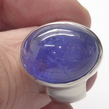 Load image into Gallery viewer, Tanzanite Ring Oval Cabachon | 925 sterling Silver  | US size 8 | Euro size P1/2 | 925 sterling Silver | Genuine stone from Mt Kilimanjaro, Tanzania | Reach your spiritual peak | Genuine Gems from Crystal Heart Melbourne Australia since 1986