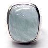 Aquamarine Ring Cabochon Rounded Oblong | Translucent with transparency | 925 Sterling Silver | Beautifully hand crafted | US Size 7.5 | AUS Size O 1/2 | Genuine Gems from Crystal Heart Melbourne Australia since 1986