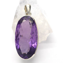 Load image into Gallery viewer, Brazilian Amethyst Pendant | A Grade Faceted Oval | Lovely shade, not to deep or too light | 925 Sterling Silver | Quality Silver Work | Crystal Heart Melbourne Australia since 1986
