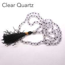 Load image into Gallery viewer, Clear Quartz Mala Necklace | 6 mm beads | Silver Buddha Head | 108 + 1 beads | Genuine Gems from Crystal Heart Australia since 1986