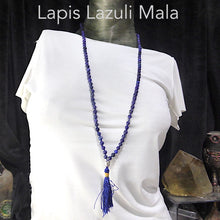 Load image into Gallery viewer, Lapis Lazuli Mala Necklace | 6 mm beads | Silver Buddha Head | 108 beads | Genuine Gems from Crystal Heart Australia since 1986