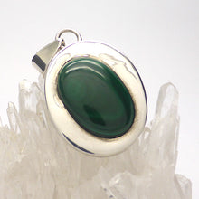 Load image into Gallery viewer, Malachite Oval Pendant | Wide 925 Sterling Silver Border | Old Stock | Sale Price |  Genuine Gems from Crystal Heart Melbourne Australia since 1986