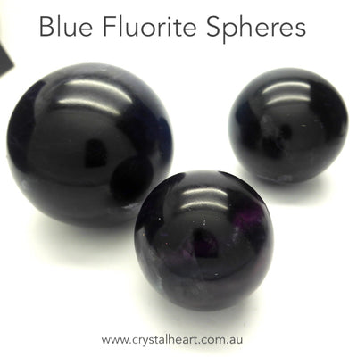 Fluorite Crystal Sphere | Deep Blue Purple | Ideal for study | Relax Mental Blocks | Reveal the Genius that you are | Genuine Gems from Crystal Heart Melbourne Australia since 1986