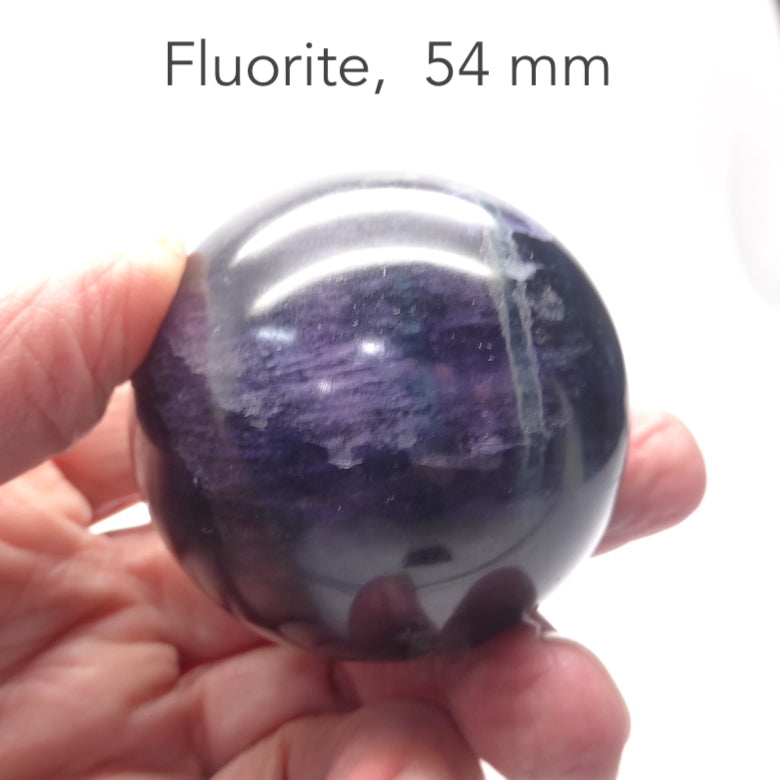 Fluorite Crystal Sphere | Deep Blue Purple | Ideal for study | Relax Mental Blocks | Reveal the Genius that you are | Genuine Gems from Crystal Heart Melbourne Australia since 1986