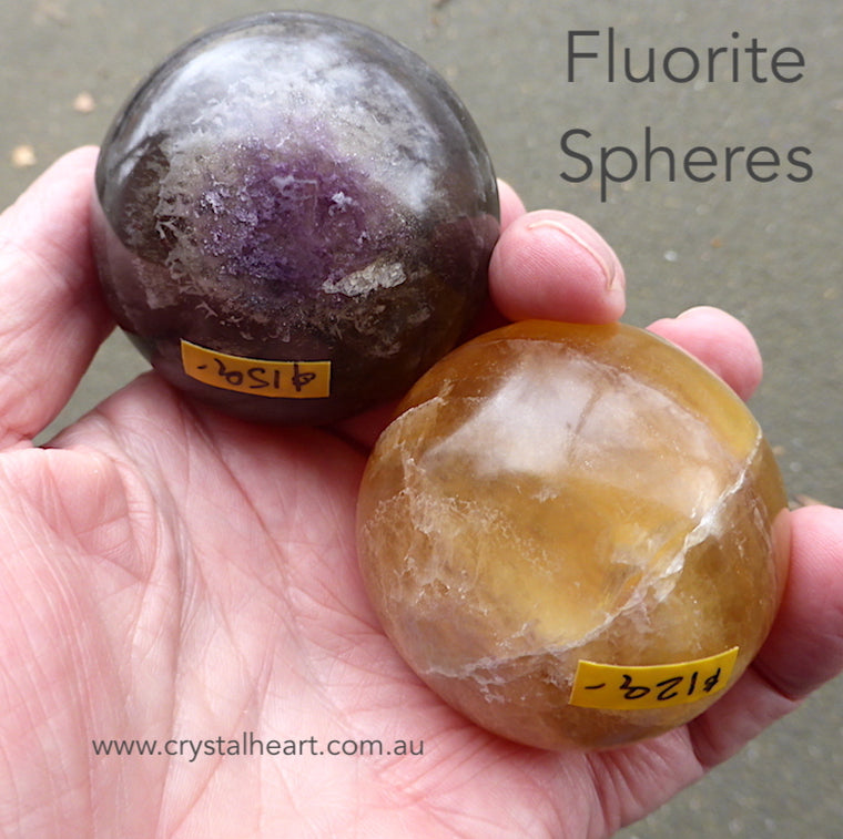 Fluorite Crystal Spheres, Mixed