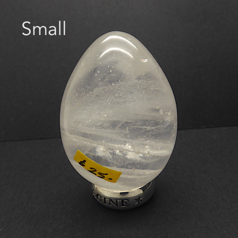 Clear Crystal Quartz Gemstone Eggs | stimulating White Light Consciouness | Genuine Gems from Crystal Heart Melbourne Australia since 1986