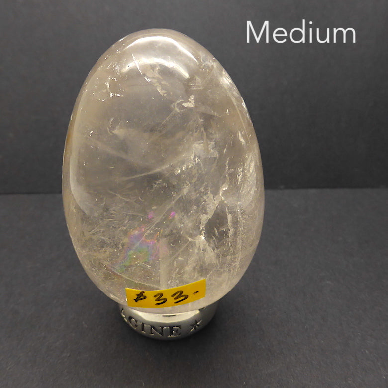 Clear Crystal Quartz Gemstone Eggs | stimulating White Light Consciouness | Genuine Gems from Crystal Heart Melbourne Australia since 1986