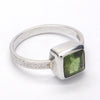 Green Tourmaline Ring | AKA Verdelite | Square Faceted Gem | 925 Sterling | Bezel Set | Distressed Band | US Size 6.5 | AUS Size M1/2 | This attractive and rare gemstone also Energises, Empowers, Unblocks and enables stamina for goals | Physical Heart and Joy | Genuine Gems from Crystal Heart Australia since 1986