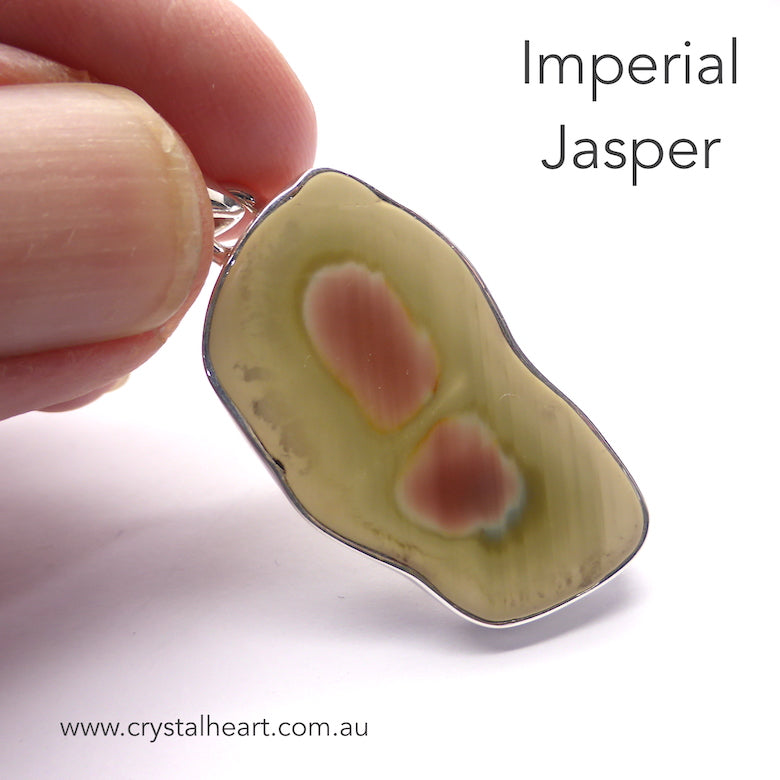 Imperial Jasper Pendant | Multicolour Freeform | Peace Tranquility Healing | 925 Sterling Silver | Spiritual progress | Genuine Gems from Crystal Heart Melbourne Australia since 1986