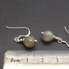 Load image into Gallery viewer, Faceted Labradorite Earrings | 8 mm beads | Sterling Silver Shepherd Hooks | Fair Trade | Genuine Gems from Crystal Heart Melbourne Australia since 1986