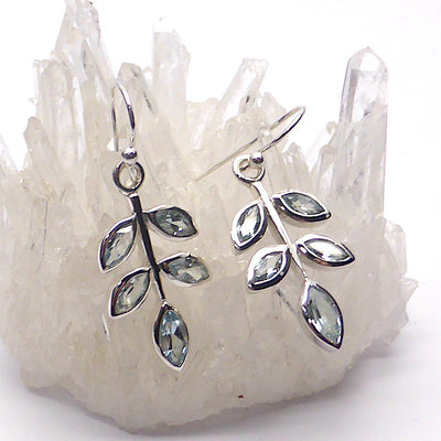 Nature's Earring, Blue Topaz Gemstones, 925 Silver, k1