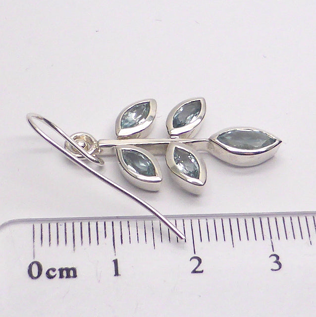 Nature's Earring, Blue Topaz Gemstones, 925 Silver, k1
